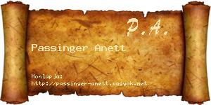 Passinger Anett névjegykártya