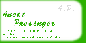 anett passinger business card